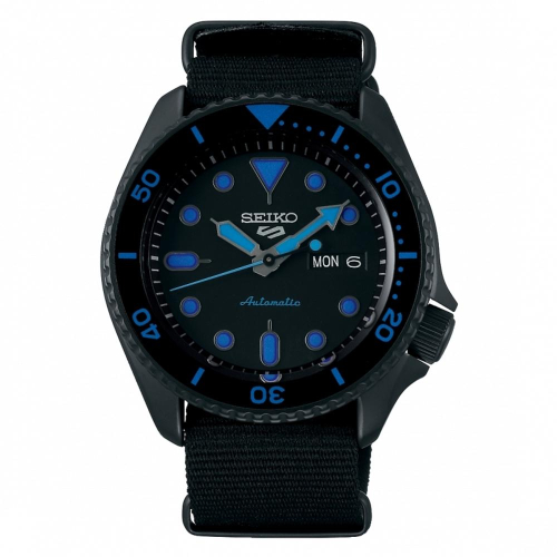 SEIKO 5 sport運動潮流機械腕錶/黑色4R36-07G0A(SRPD81K1)