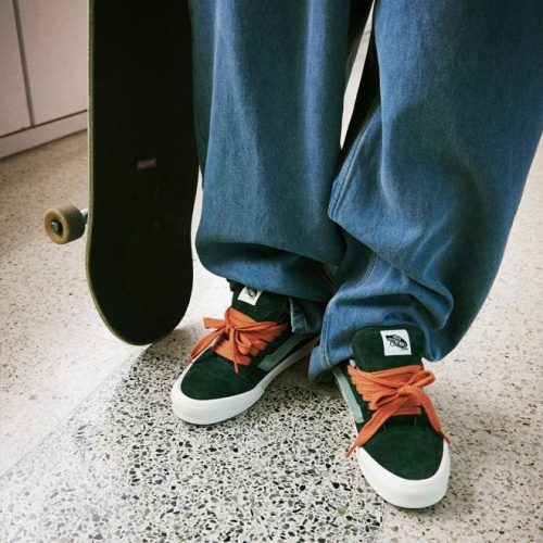 [unclev1966] Vans Classic Knu Skool 青苔綠 橘色 麂皮 短毛 個性 滑板鞋 女生款