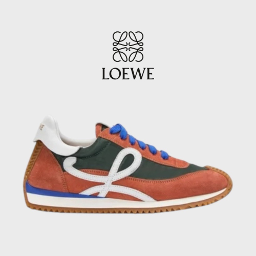 ?Loewe Flow2.0 Runner Suede運動跑鞋｜休閒鞋｜尼龍和麂皮｜藍白｜深海軍藍色｜牛仔藍｜白L