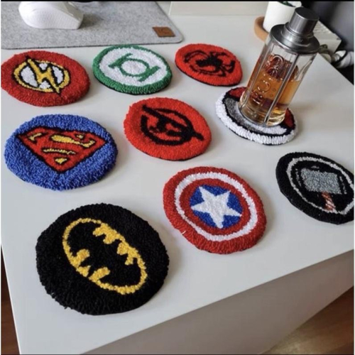 戳戳繡 （含工具）杯墊 俄羅斯戳戳繡 聖誕節 禮物 蝙蝠俠 超人 美國隊長 足球 籃球 棒球 標誌