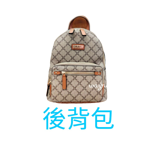諾貝兔 後背包 經典方格卡其 英文字