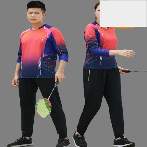 長袖羽毛球服女套裝速乾上衣男秋冬比賽訓練桌球長褲運動服團體