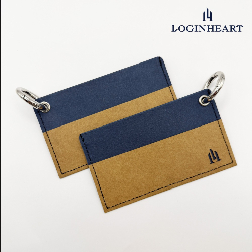 棕冷藍 隨行快扣卡夾 卡套 名片夾 可客製 扣環設計 吊掛便利