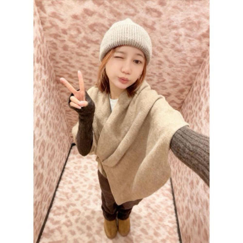 莫卡棕厚針織毛帽｜韓系保暖帽 百搭 慵懶系穿搭必備