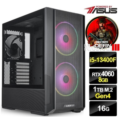 十核心 I5 華碩 B760 雙扇 RTX4060 O8G 飇16G 電競 1T SSD 電腦主機【現代戰爭