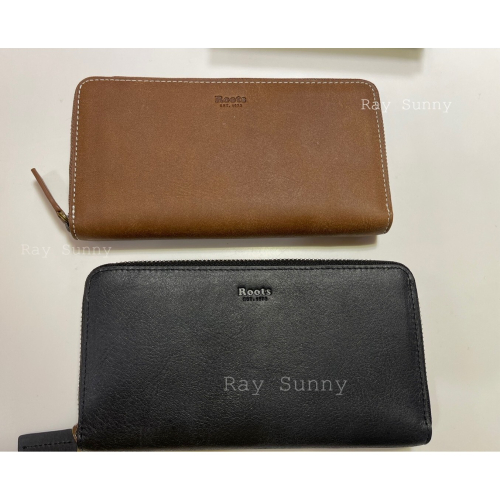 RS代購 Roots全新正品優惠 Roots皮件-Roots皮革拉鍊長夾 滿額贈椒麻灰購物袋
