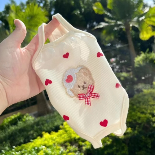 ♡【 L30 預購 】 愛心蝴蝶結小熊包肚背心