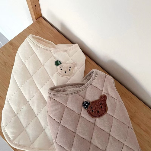 【汪喵森活】熊熊 素面網格 保暖背心 2色 寵物服飾 狗衣服 比熊 博美 貴賓 貓咪 小型犬服飾 吉娃娃 西施 比熊犬