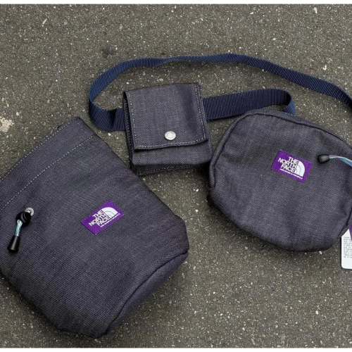 日本TNF 北臉 The north face 紫標 牛仔丹寧 小包