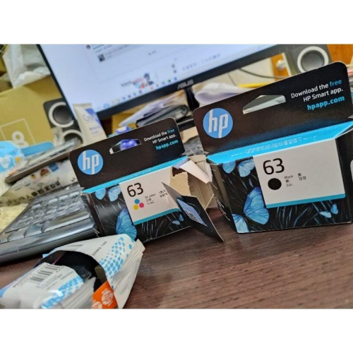 HP 63 黑色與彩色墨水夾 買錯型號 彩色已拆封，黑白未開封 未使用過