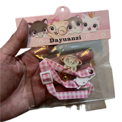❮全新❯ Dayuanzi 英倫格子寵物項圈 貓咪幼犬安全扣頸圈 附小熊吊墜與鈴鐺 義賣出清 XS/S