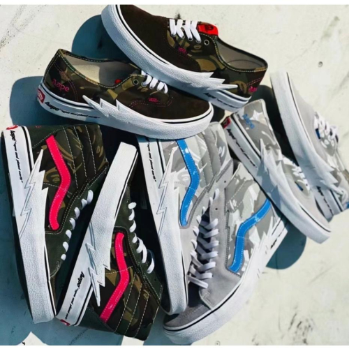 [unclev1966] 代購 Vans X Aape 聯名 猿人 迷彩 23FW 銀狼 閃電 低筒/高筒 滑板鞋