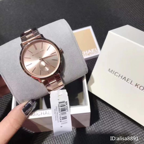 Michael Kors手錶玫瑰金色鋼鏈錶 時尚潮流女錶 石英手錶 MK手錶 簡約休閒通勤女生腕錶MK3501 精品錶
