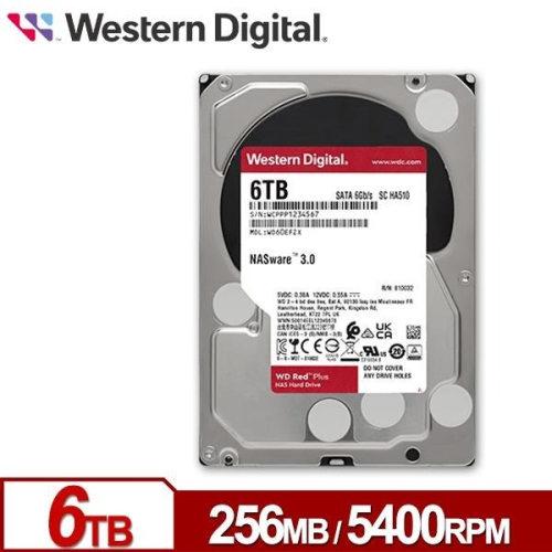 WD60EFPX 紅標Plus 6TB 3.5吋NAS硬碟