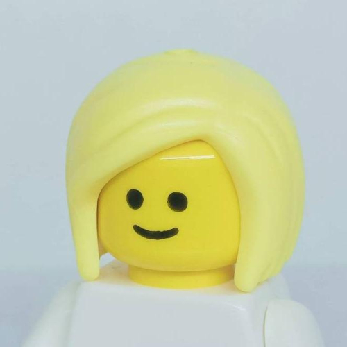正版LEGO 女生頭髮44 短髮 及肩 鮑柏頭 黃色 可添加配件 硬質 6408129