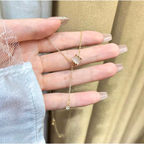 ????????｜現貨｜小蠻腰鎖骨鏈 輕奢貓眼石高級感簡約小眾項鍊女配飾
