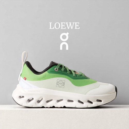 ?LOEWE x On昂跑聯名Running Cloudtilt 2.0 Green White彈力再生針織鞋｜聯乘｜