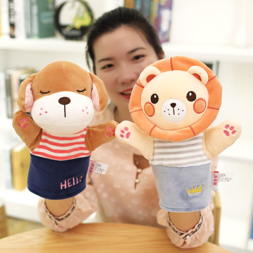 可愛仿真動物手偶兔子狗腹語安撫手套玩偶親子互動兒童道具講故事
