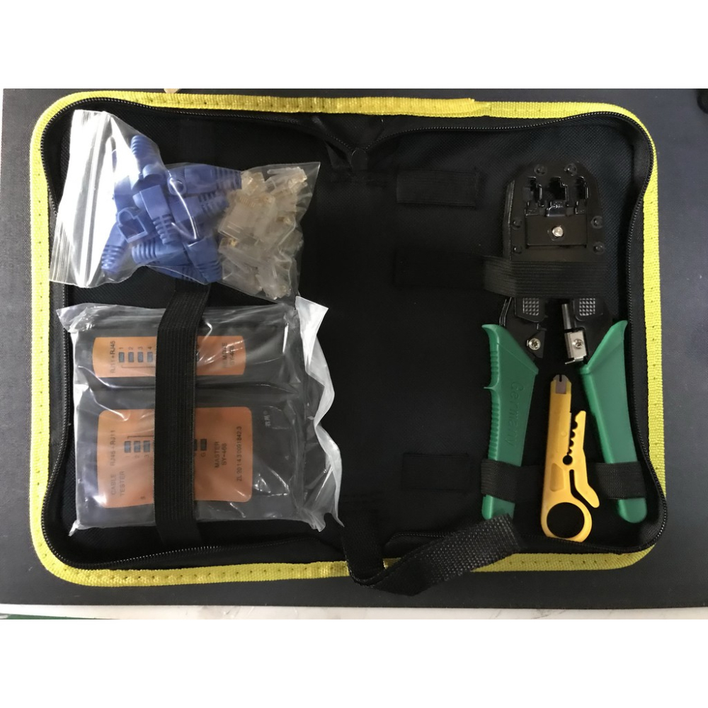 三用網路壓線 夾線鉗 網路線測試器(黑色) 測試工具包~RJ003