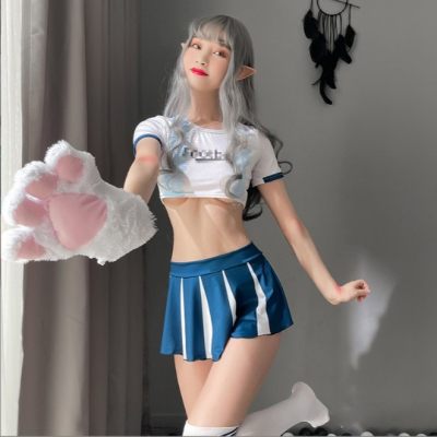性感 足球服 運動服 啦啦隊服 表演服 隊服 短裙(情趣內衣,情趣,制服,夜店,鋼管舞,旅拍,尾牙,表演,夜店裝)