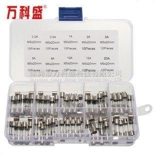 ╭☆April shop☆╮5x20mm玻璃保險絲套件盒裝 0.2A~20A 保險管元件包單價[014-6]