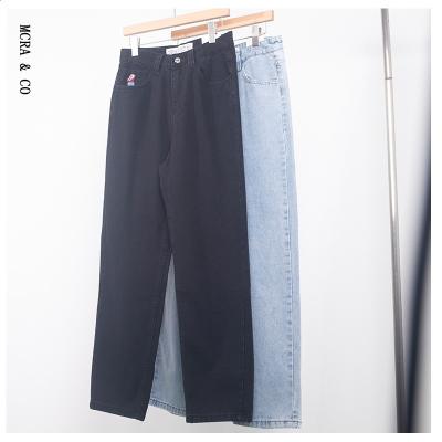 嘻哈滑板jeans王一博同款寬鬆老爹褲闊腿牛仔褲直筒中腰街頭長褲
