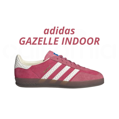 ?adidas GAZELLE INDOOR 休閒鞋 IF1809 桃紅白色｜桃紅色｜白色｜焦糖底｜皮革｜麂皮｜平底