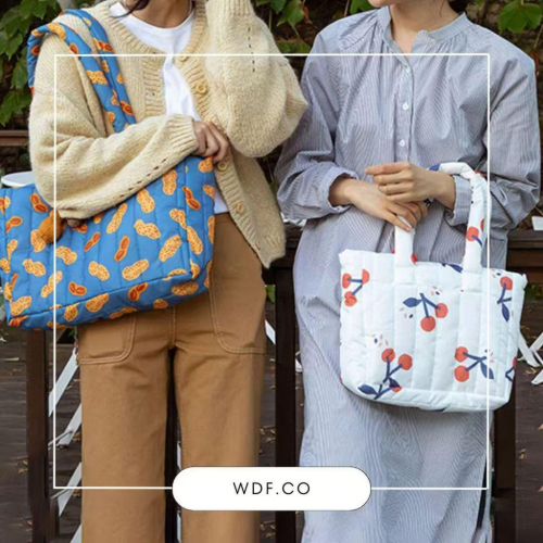 WDF.CO現貨│2024韓國新款可愛櫻桃包│2色泡泡空氣花生包 │單肩包｜媽媽托特包｜有磁紐｜手提包｜容量大｜外出包