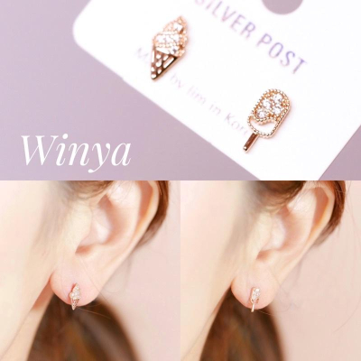 【winya 韓國飾品 現貨 】正韓 清涼冰品耳環 限量現貨