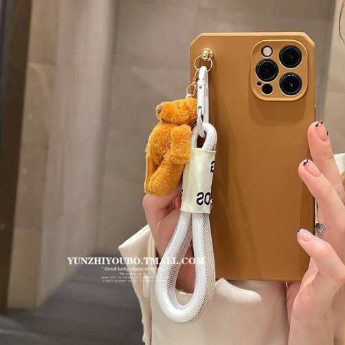 可愛小熊公仔掛繩適用iphone13/12pro max蘋果11手機殼iphonex軟硅膠xsmax創意x/xr日韓8p