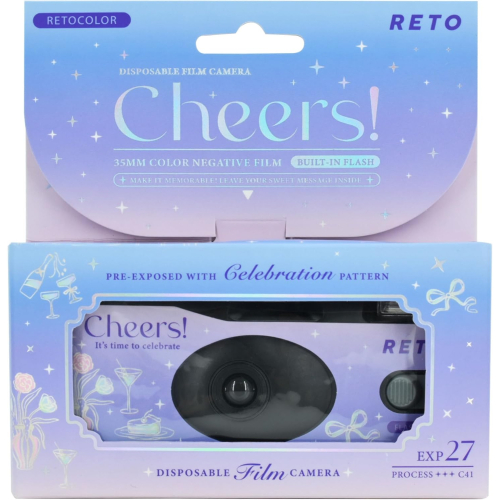 現貨馬上出 Retocolor Cheers 乾杯 慶生 婚禮 拋棄式底片相機 一次性相機 底片相機 膠捲 27張