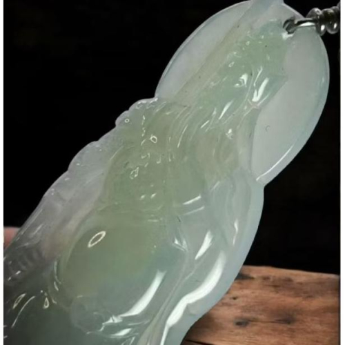 天然緬甸A貨翡翠 冰種精品關公 站立關公 二爺 關雲長 種老肉細 附證書
