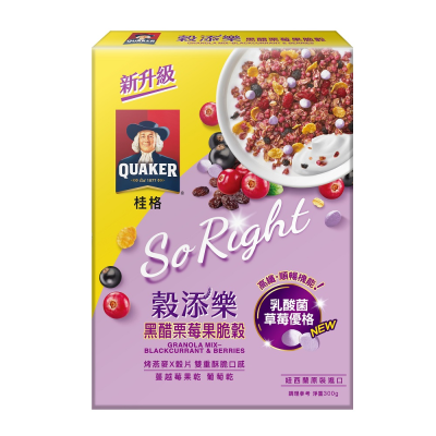 【萬家福】桂格穀添樂黑醋栗莓果脆穀300g
