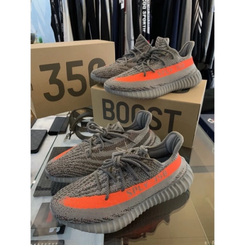 Adidas Yeezy Boost 350 V2 男女 灰橘配色 椰子 滿天星球鞋GW1229